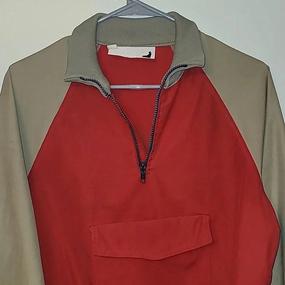 Men's small Mother Karen's pullover windbreaker jacket 80s red and tan LOT F10 - Picture 2 of 10